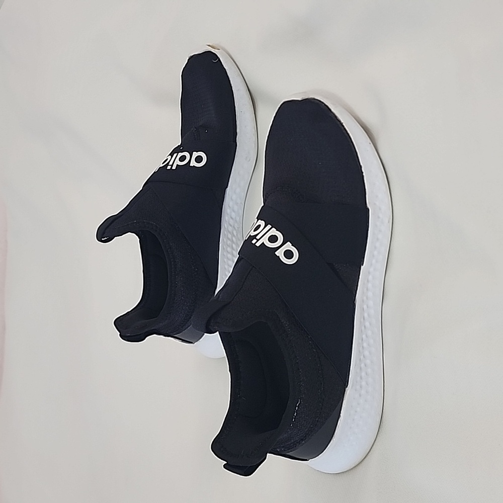 adidas Black and White Slip-On Athletic Sneakers